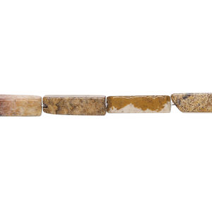 Picture jasper 1pkg1, square tube bead natural, 15 inch 12x4mm-14x5mm