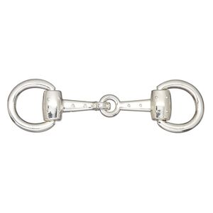 Focal, silver-finished "pewter" (zinc-based alloy), 2-1/2 x 11/16-inch snaffle bit. Sold individually.
