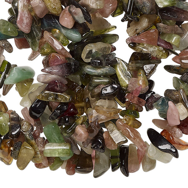 Multi-tourmaline 1pkg1, hand-cut chip bead natural 36 inch small image number 0