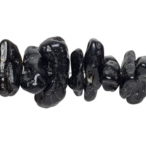Bead, tektite (waxed), extra-large chip, Mohs hardness 5 to 5-1/2. Sold per 15" to 16" strand. image number 0