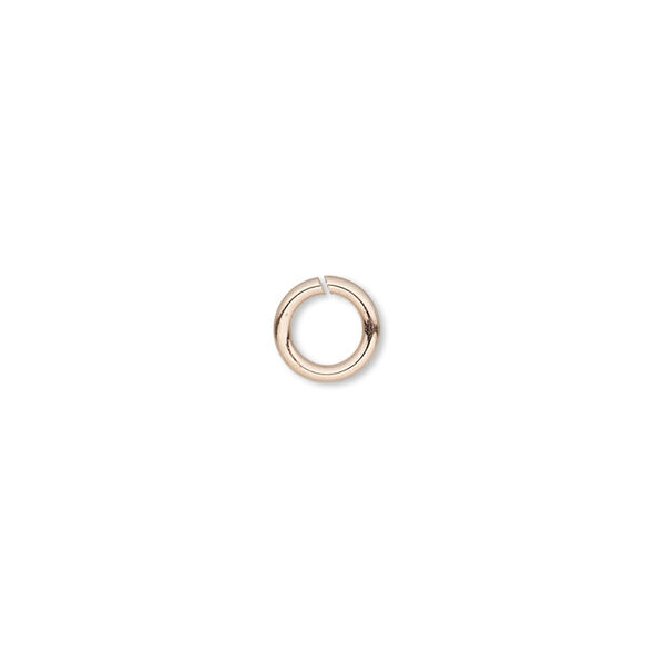 Jump ring, 14Kt rose gold-filled, 3.5mm round, 2.2mm inside diameter, 22 gauge. Sold per pkg of 20. image number 0