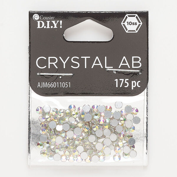 Flat back 1pkg175 glass, 2.7-2.9mm faceted round SS10, opaque clear AB image number 0