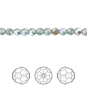 Bead 12pk erinite shimmer, Crystal Passions® 4mm round 5000