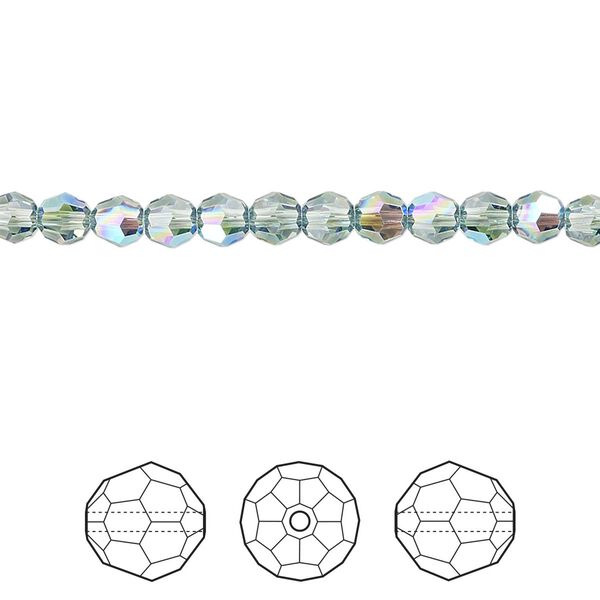 Bead 12pk erinite shimmer, Crystal Passions® 4mm round 5000 image number 0