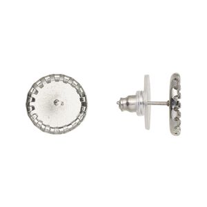 Earstud 1pkg10, 13mm round / 10mm round cab pressure set setting / comfort clutch, stainless steel / plastic clear 5 pair