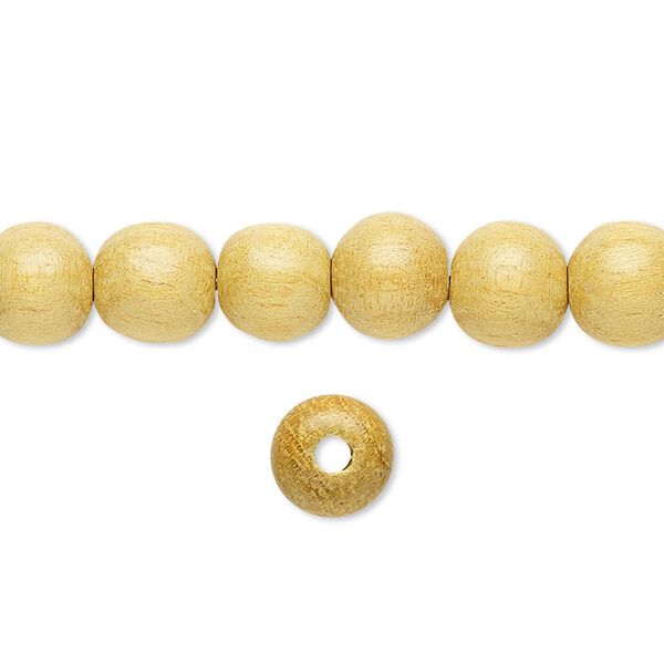 Bead, jackfruit tree wood (waxed), 7-8mm hand-cut round. Sold per 15-1/2 to 16-inch strand. image number 0