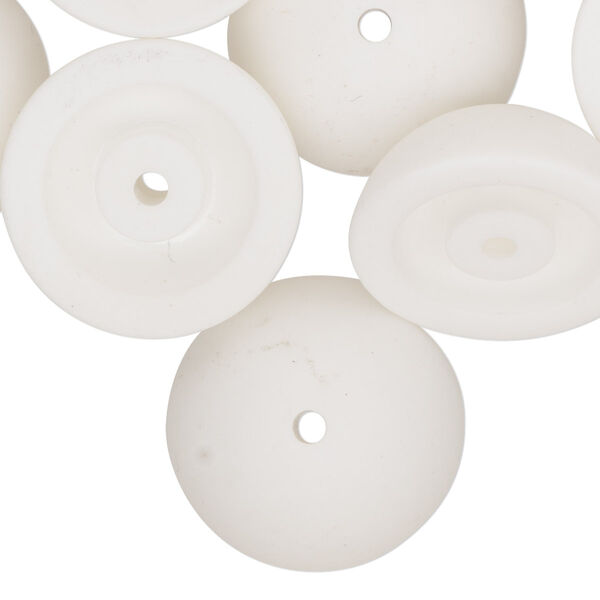 Component, acrylic, opaque matte white, 22mm domed round. Sold per pkg of 12. image number 0