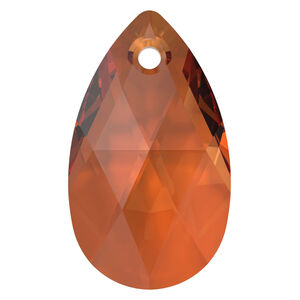 Drop 1pkg1 Persian red TCF&trade;, Crystal Passions&reg; 22x13mm pendant pear 6106