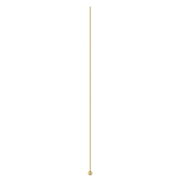Head pin, 14Kt gold, 1-3/4 inches with 1mm ball, 30 gauge. Sold per pkg of 2. image number 0