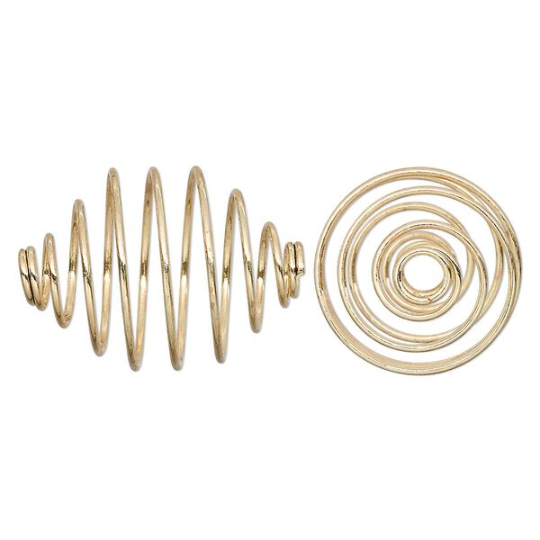 Bead cage, gold-plated steel, 23x17mm tapered oval. Sold per pkg of 100. image number 0