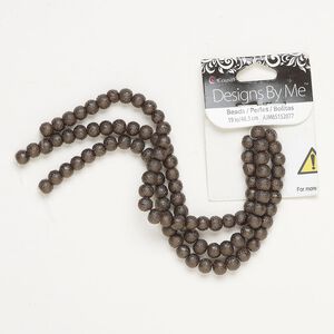 Bead, acrylic, pkg/19 inches, bronze, 6x5mm-7x6mm textured rondelle.