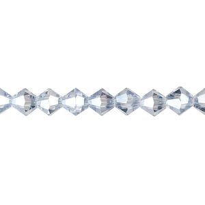 Bead 144pk translucent crystal silver night, Celestial Crystal® 6mm bicone