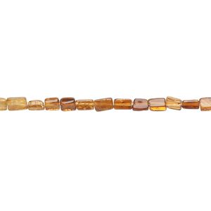 Amber-green tourmaline 1pkg1, hand-cut flat rectangle bead natural 14 inch 2x2mm-6x3mm