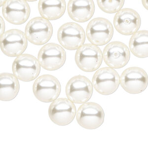 Czech glass 1pkg50, round druk bead pearl-coated white 8mm