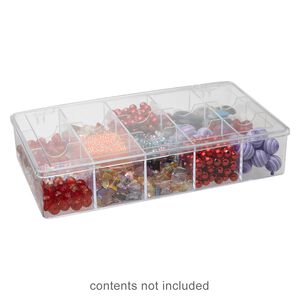 Organizer box, clear, 11x6x2-inches with 15 compartments. Sold individually.