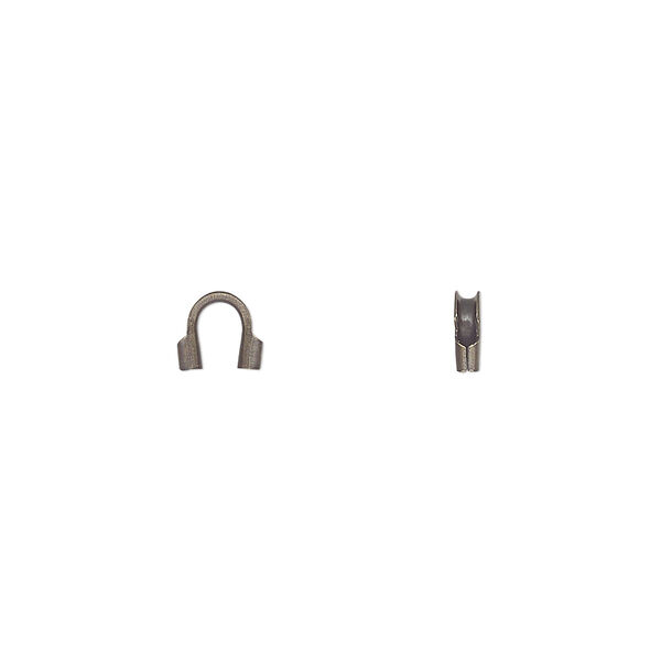 Wire protector, Accu-Guard™, antique gold-plated brass, 5mm tube, 1.1mm inside diameter. Sold per pkg of 500. image number 0