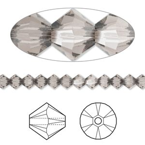 Bead 1440pk greige, Swarovski® 4mm XILION bicone 5328