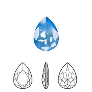 Fancy stone 1pk crystal ultra blue AB, Crystal Passions® 18x13mm pear 4320