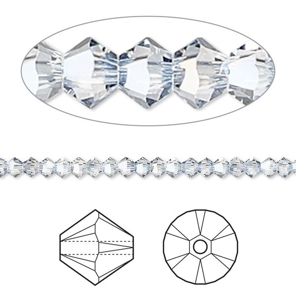 Bead 144pk crystal blue shade, Crystal Passions® 3mm bicone 5328 image number 0