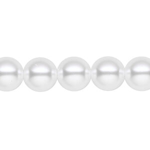 Pearl 1pk white, Celestial Crystal® 10mm round 15.5-16 inch