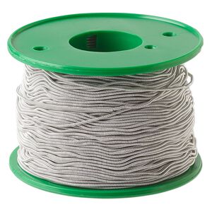 Wire thread, hand-spun tin and sterling silver, 0.9mm round. Sold per 75-meter spool.