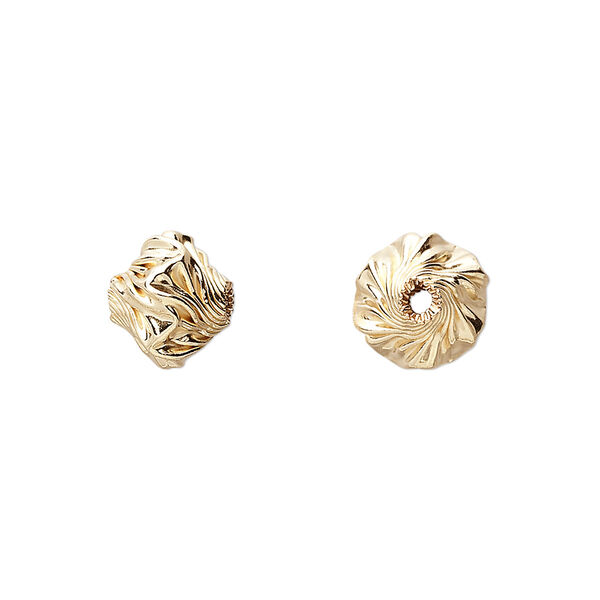 Bead, 14Kt gold-filled, 10x9mm twisted hogan. Sold individually. image number 0