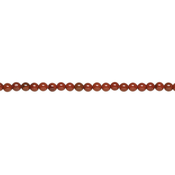 Bead, red jasper (natural), 2mm round, B grade, Mohs hardness 6-1/2 to 7. Sold per 15-1/2" to 16" strand. image number 0