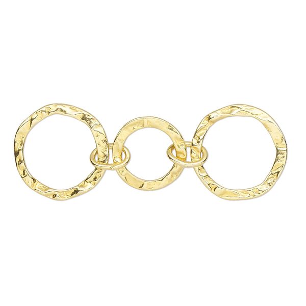 Extender chain, gold-finished sterling silver, 11mm and 14mm hammered round with 2 closed oval jump rings, 1-1/2 inches. Sold individually. image number 0