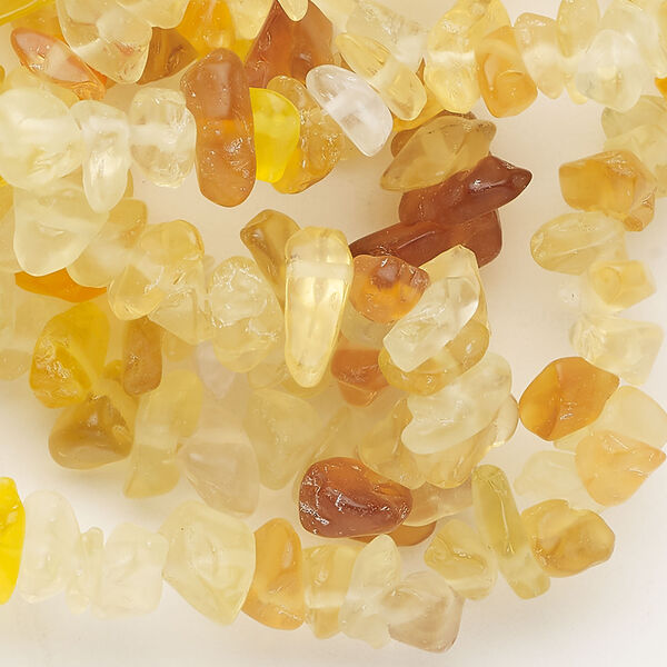 Bead, glass 1pkg1, translucent multicolored, small to extra-large chip, 30-inch strand. image number 0