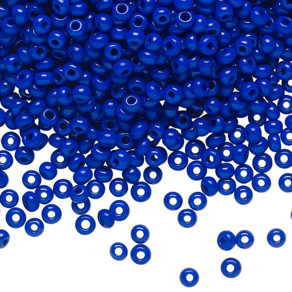 Seed bead, Preciosa Ornela Czech glass, pkg/50g, #8 rocaille, opaque lapis blue, (33060). image number 0