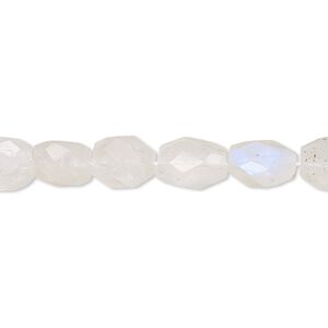 Rainbow moonstone 1pkg1, hand-cut faceted oval bead natural 15.5-16 inch 8x5mm-11x8mm