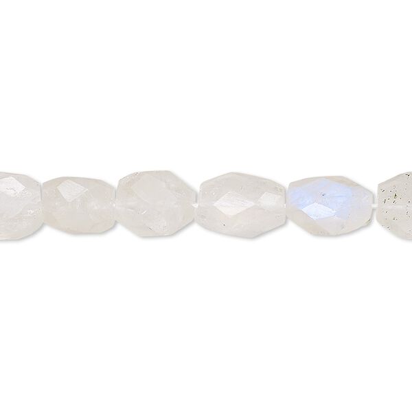 Rainbow moonstone 1pkg1, hand-cut faceted oval bead natural 15.5-16 inch 8x5mm-11x8mm image number 0