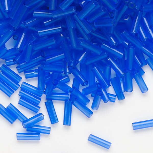 Bead, Preciosa Ornela Czech glass, bugle bead, pkg/500g, 1/4 inch, transparent light blue, (30050). image number 0