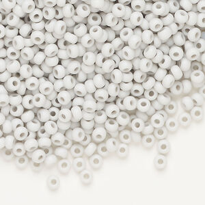 Seed bead, Preciosa Ornela Czech glass, 1pkg50g, 2.8-3.2mm rocaille, opaque matte terra dyed stone dust chalkwhite (06441)