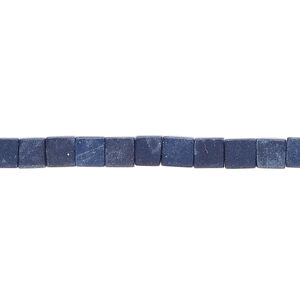 Bead, "howlite" (resin) (imitation) 1pkg1, dark blue, 4-5mm cube, 15 inches.