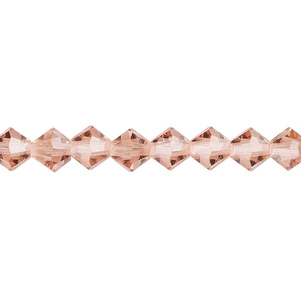 Bead 24pk rose peach, Preciosa Czech crystal 6mm bicone image number 0