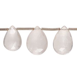 Rose quartz 1pkg14, hand-cut top-drilled faceted puffed teardrop bead natural 13x9mm-18x13mm