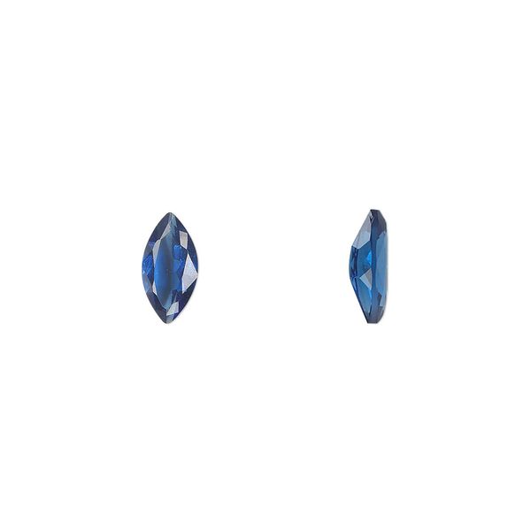 Gem, cubic zirconia, spinel blue, 8x4mm faceted marquise, Mohs hardness 8-1/2. Sold per pkg of 2. image number 0