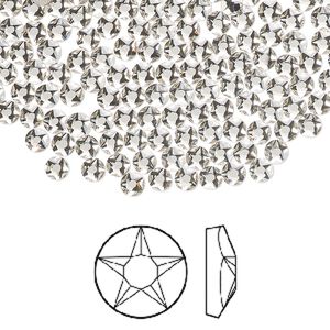 Flat back 144pk crystal foil back, Crystal Passions® 3-3.2mm round SS12 2100
