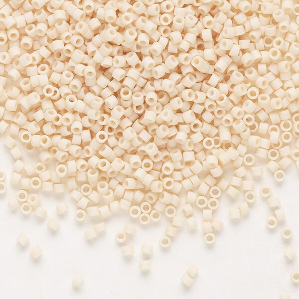 Seed bead, Delica®, glass, pkg/50g, #11 round, opaque matte glazed luster antique beige (DB-0353). image number 0