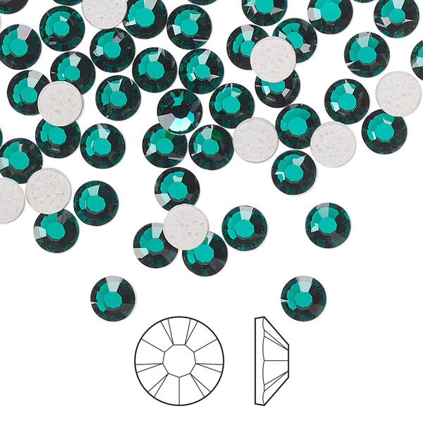 Flat back 1440pk emerald foil back, Preciosa MAXIMA Czech crystal hotfix rhinestone 4.6-4.8mm chaton rose round SS20 image number 0