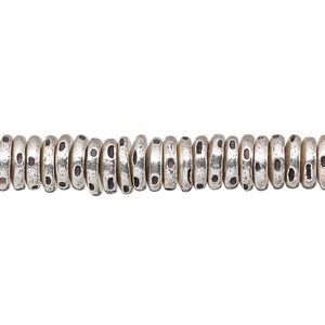 Bead, Hill Tribes, antiqued sterling silver, 7x2mm rondelle. Sold per pkg of 30-grams, approximately 40 beads.