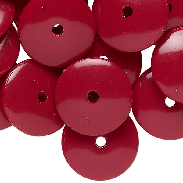 Bead, acrylic, pkg/2 ounces, maroon, 18x5mm-20x7mm rondelle. image number 0