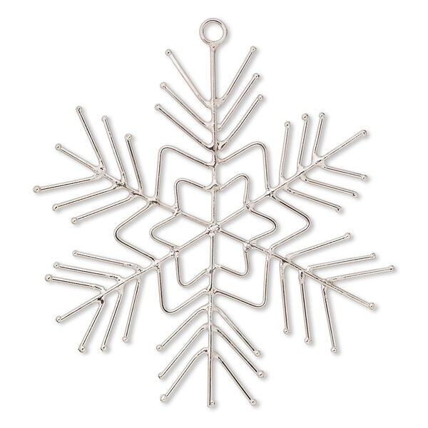 Ornament frame, steel wire, 5-1/2 inch snowflake. Sold per pkg of 2. image number 0