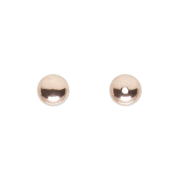 Bead, 14Kt rose gold-filled, 8mm seamless round. Sold per pkg of 2. image number 0
