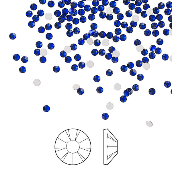 Flat back 1440pk cobalt blue foil back, Preciosa MAXIMA Czech crystal rhinestone 1.7-1.9mm chaton rose round SS5 image number 0
