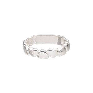Ring, sterling silver, 5mm wide with heart design, size 9. Sold individually.