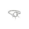 Ring, Sure-Set™, sterling silver, swirl band with 10mm 6-prong round setting, size 8. Sold individually. image number 0