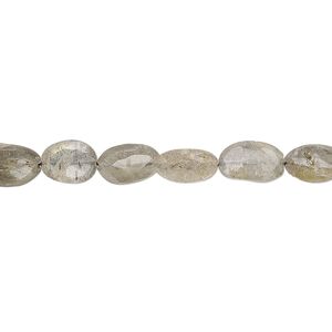 Labradorite 1pkg1, hand-cut faceted puffed oval bead 8 inch 7x5mm-10x6mm
