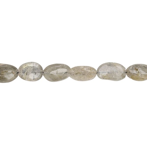 Labradorite 1pkg1, hand-cut faceted puffed oval bead 8 inch 7x5mm-10x6mm image number 0